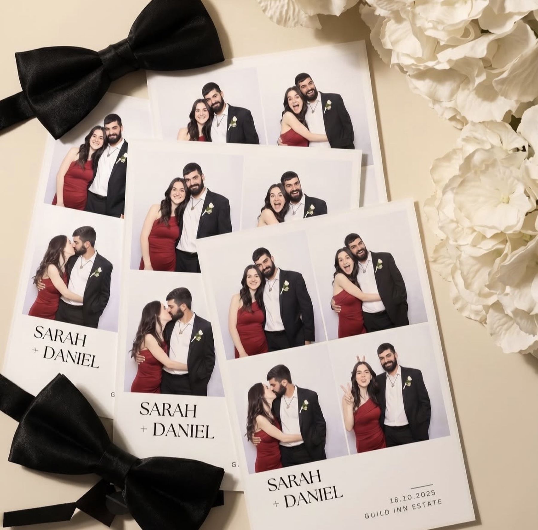 Photobooth print strips from a Greater Toronto Area wedding