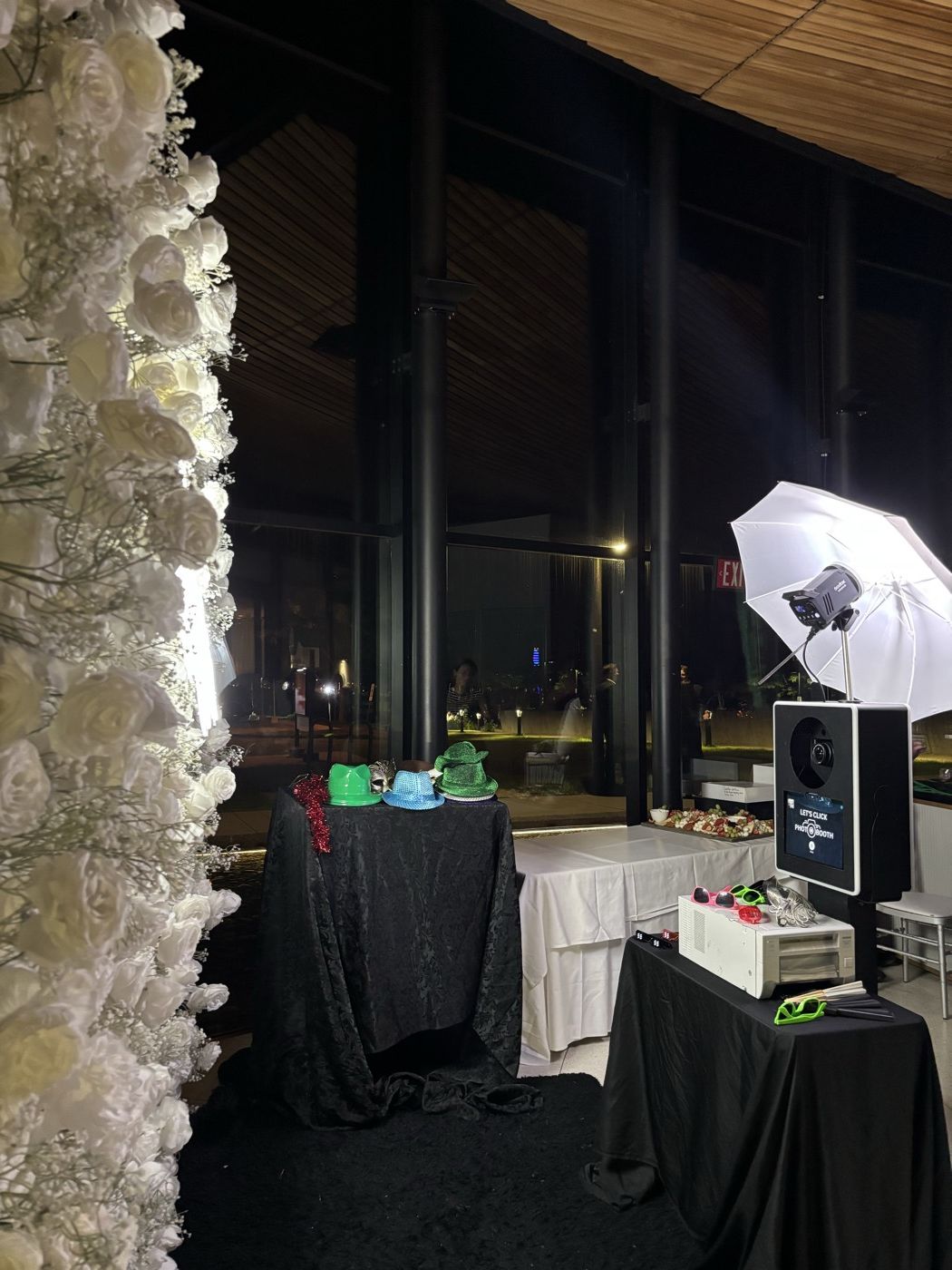 LetsClick Photobooth setup with a floral backdrop at a Greater Toronto Area event