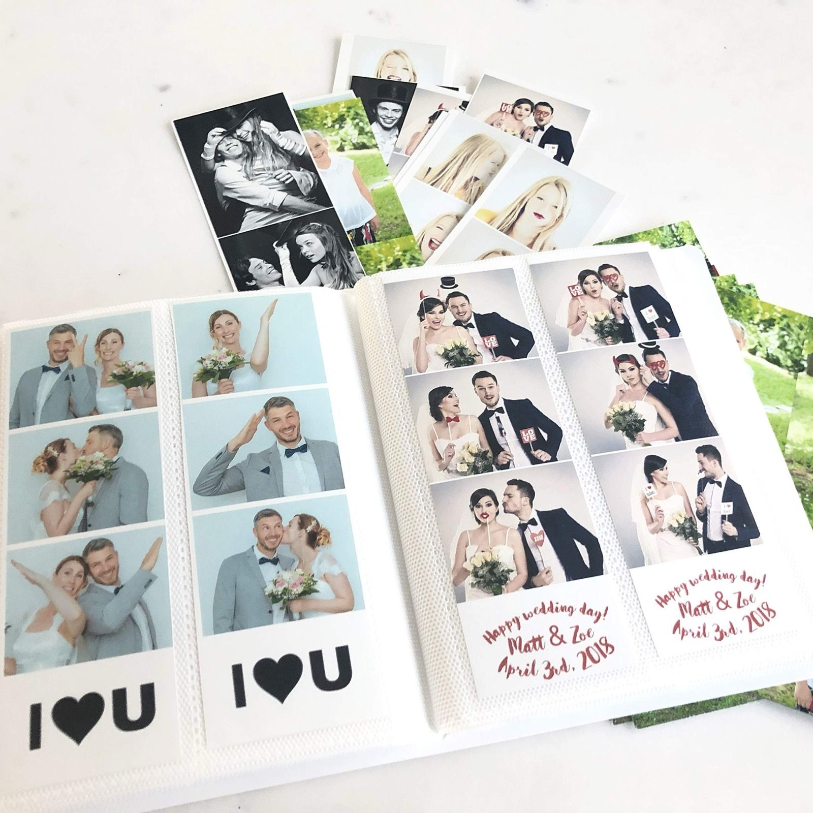 Leather-bound photobooth keepsake album